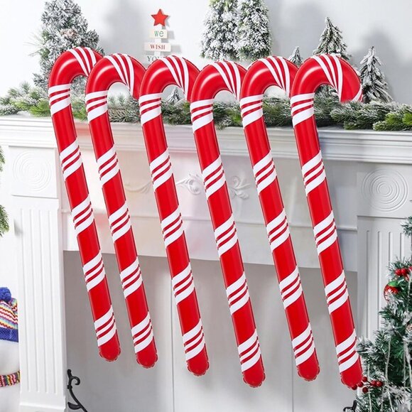 NEW Set of 6 Inflatable Christmas Candy Canes (35 Inches) Christmas Decorations - Picture 8 of 9